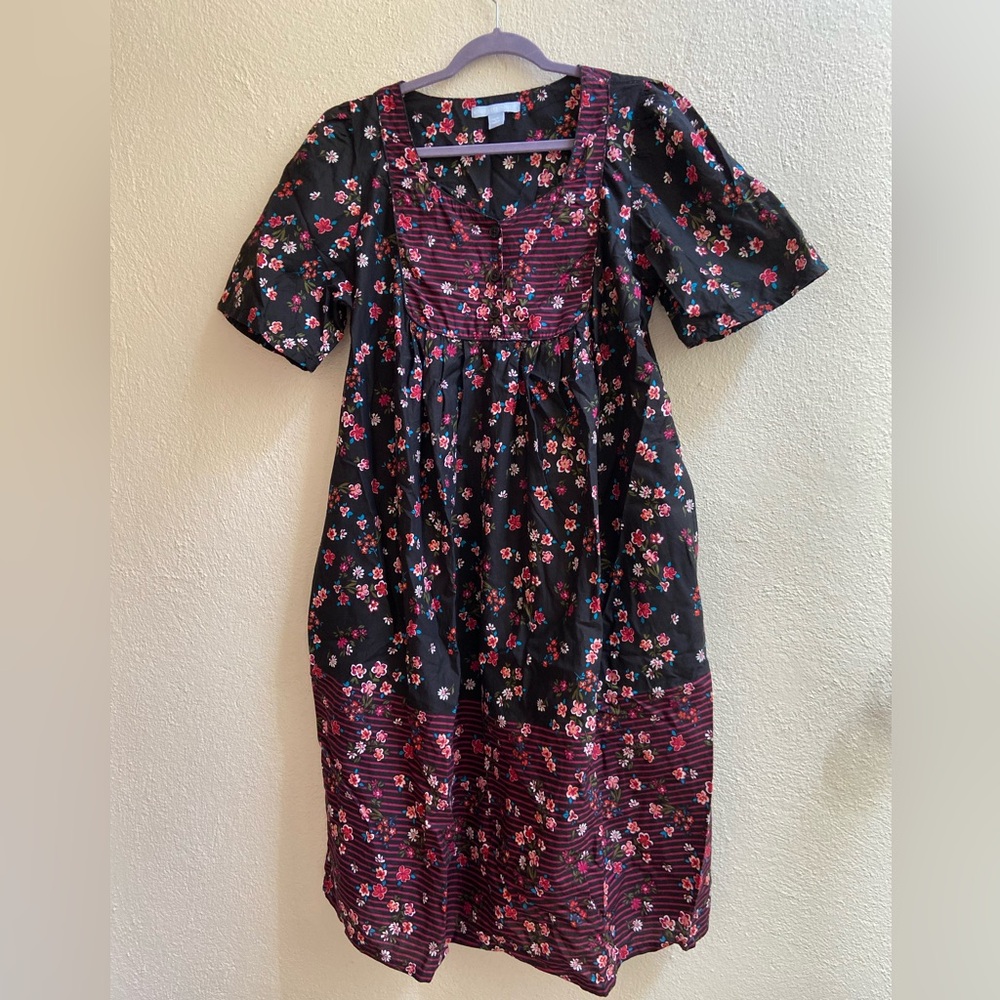 Only Necessities Black Floral Midi Dress